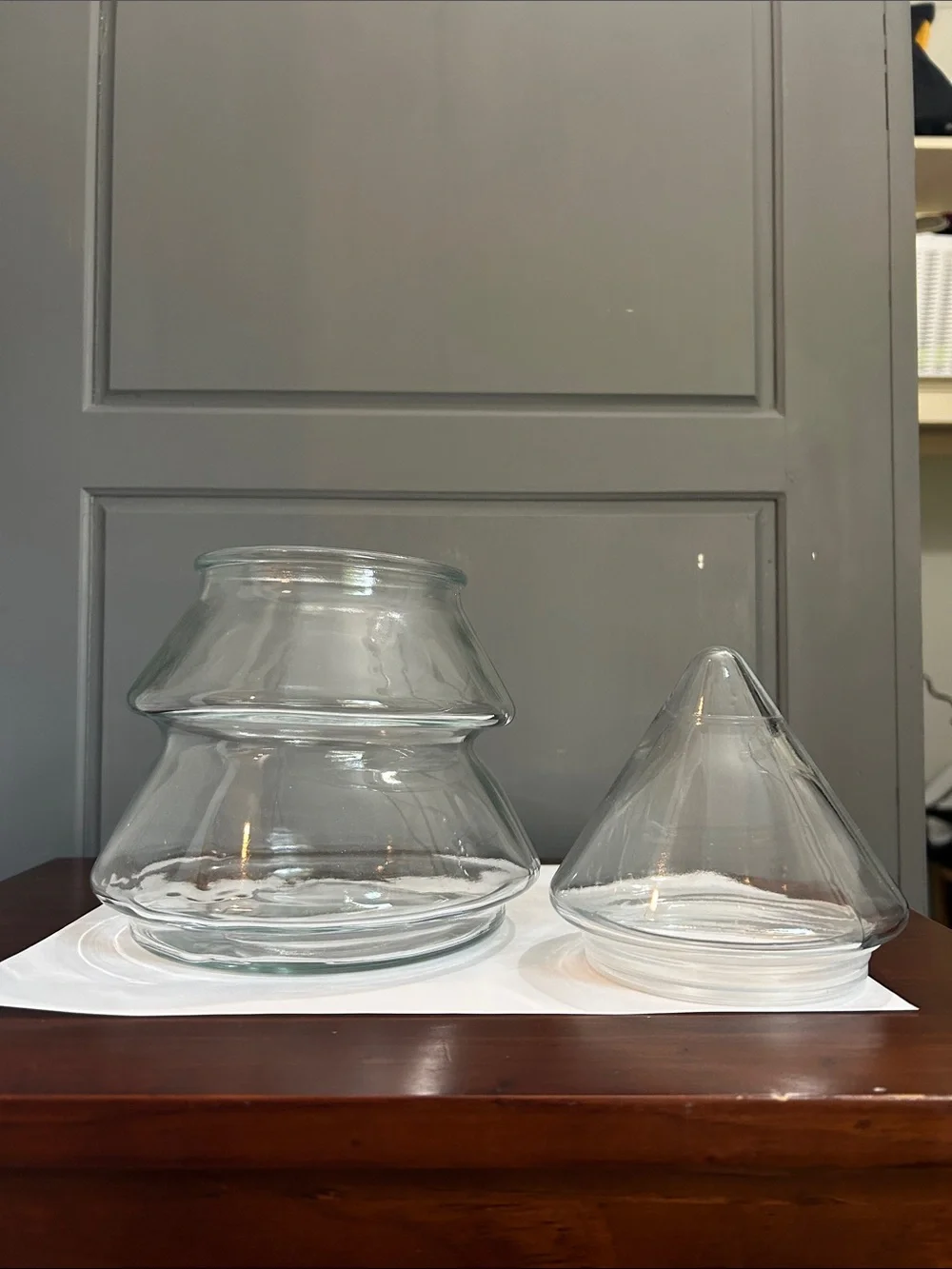Glass Tree-Shaped Decorative Jar - Clear